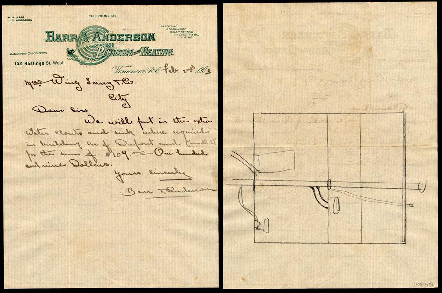 [English letter, about sewage construction, 1903]