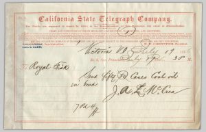 [Telegram, J.A. McCrea to Royal Fisk, July 17 1866], 1866-07-17